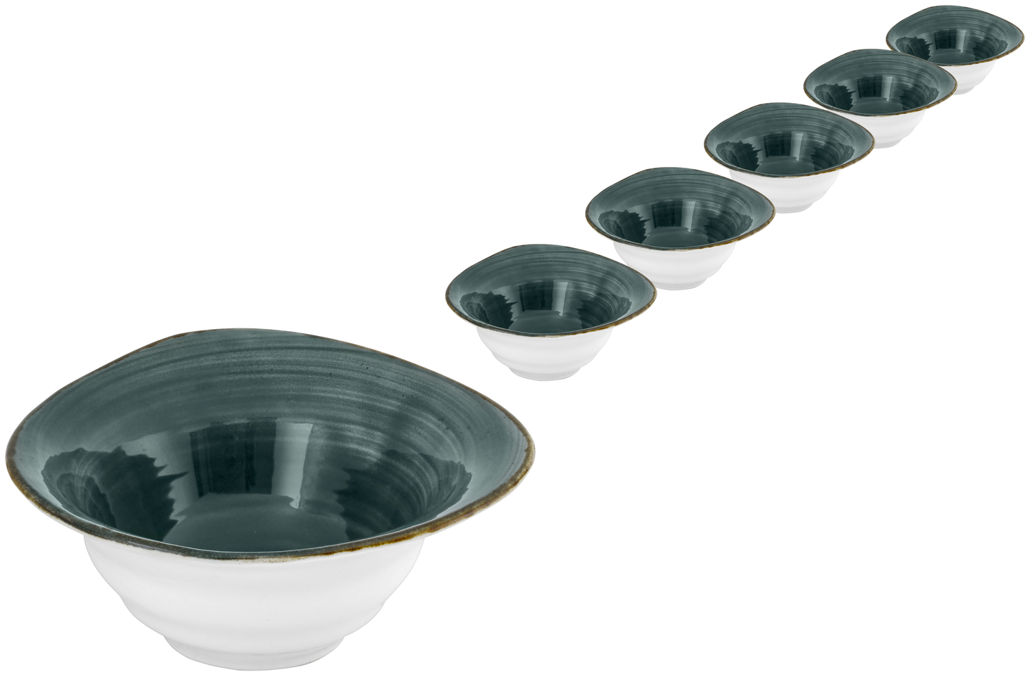 Bol de Servire VEGA Nebro, Porțelan Premium Greu, Design Solid, Albastru, Diametru 17 cm, Înălțime 6.5 cm, Compatibil cu Mașina de Spălat Vase și Cuptorul cu Microunde