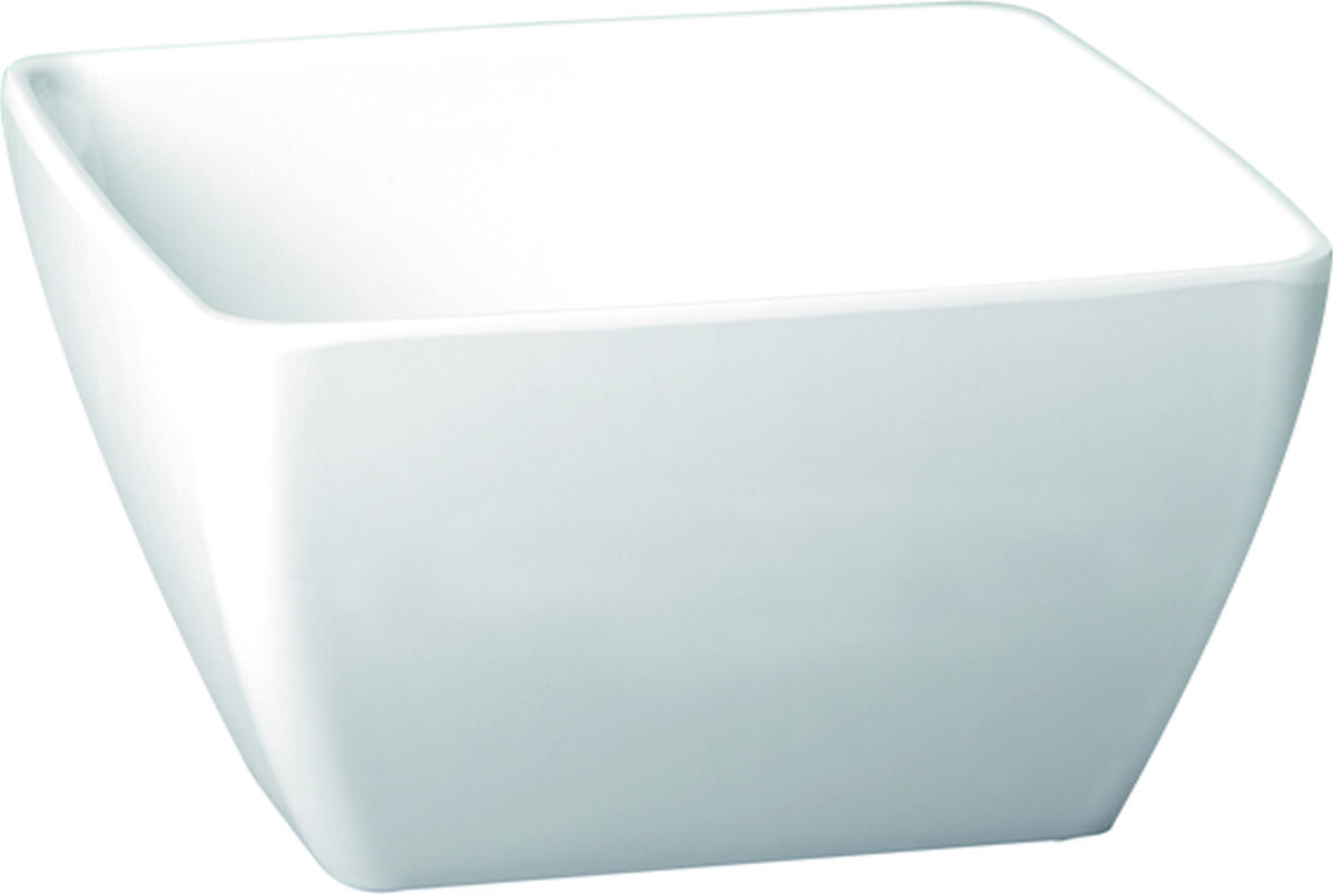 Bol Patrat APS PURE COLOR din Melamină, Capacitate 1.5L, 19x19x9 cm, Alb, Rezistent la Mașina de Spălat Vase, Bol de Servire Gastronomie