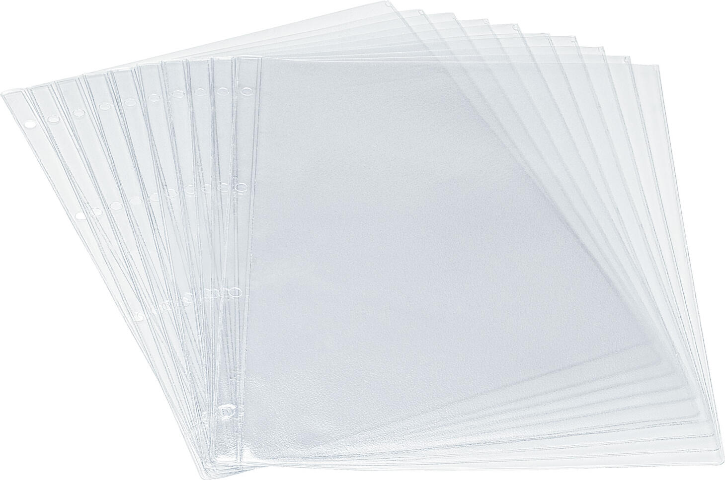 Pulsiva Nissa Transparent PVC Menu Sleeves, DIN A4, 200 my Thickness, 4 Holes for Book Screws, Top Opening, Set of 10 Pieces