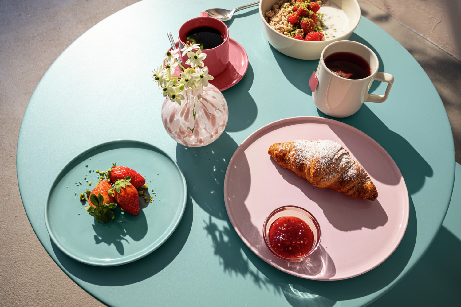 VEGA Alegria Flat Porcelain Plates, 26 cm Diameter, Rose Color, Dishwasher and Microwave Safe, Set of 6
