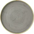 Churchill Stonecast Peppercorn Round Walled Plate Set of 6, 26cm Porcelain Professional Gastronomy Dinnerware, Grey SPGSWP261