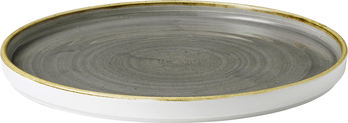 Set de 6 farfurii rotunde cu bord Churchill Stonecast Peppercorn, 26cm Porțelan Gastronomie Profesională, Gri SPGSWP261