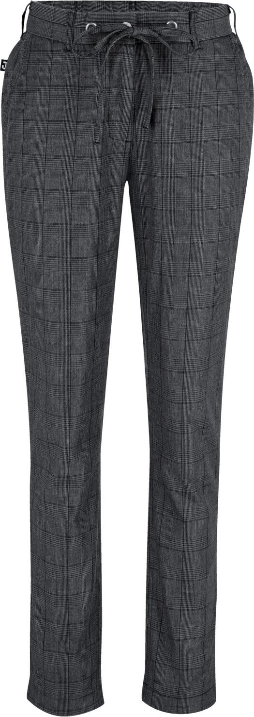 Jobeline Move Karo Women's Chef Trousers, Size 40, Glencheck Pattern, Polyester-Cotton Blend, Stretch Waistband, Narrow Tapered Leg, Anthracite