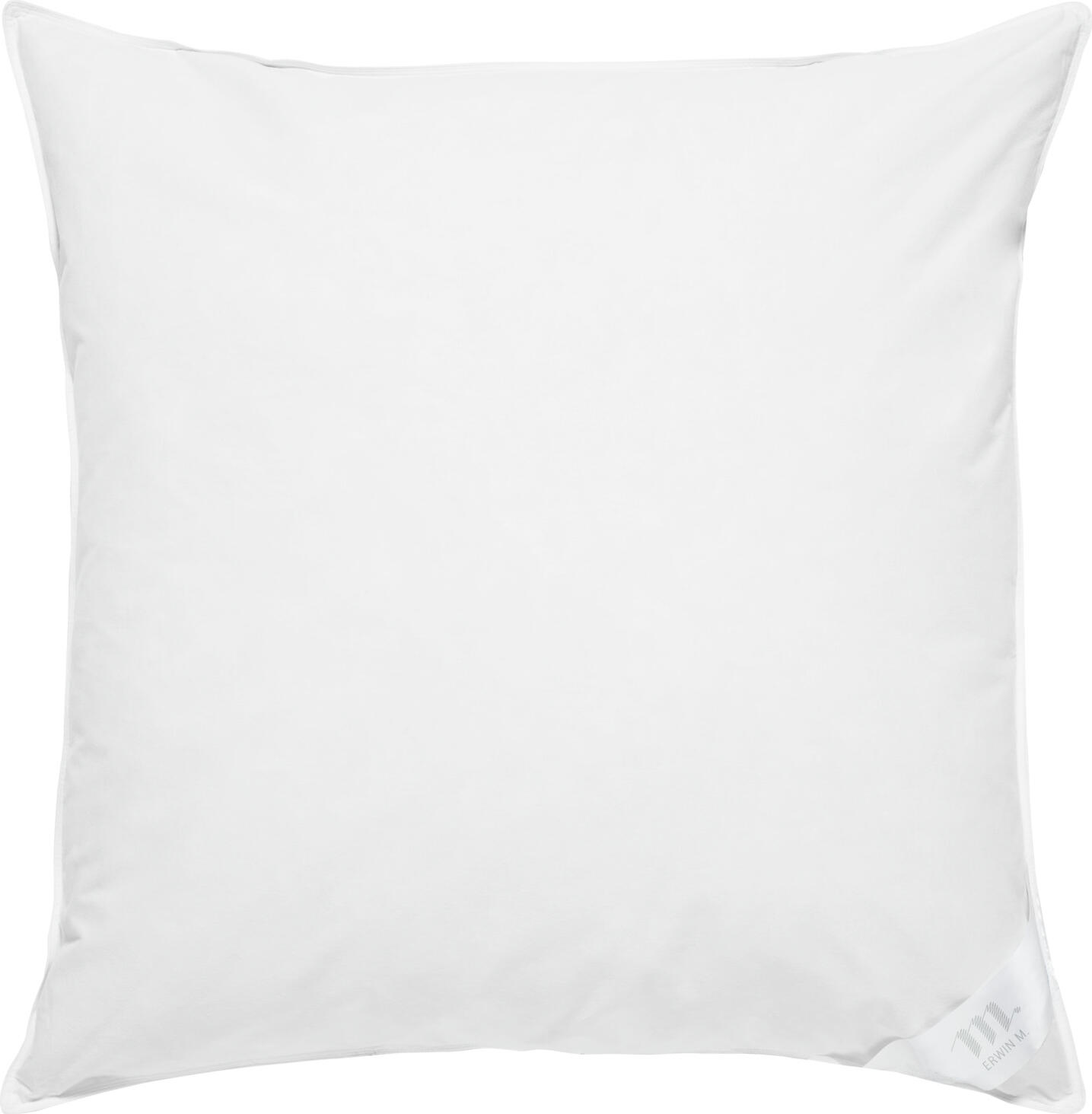 ERWIN M. Elio Down and Feather Pillow, 80x80 cm, White, 70% Feathers 30% Duck Down, Class 1 Filling, 100% Cotton Twill Cover, OEKO-TEX Standard 100