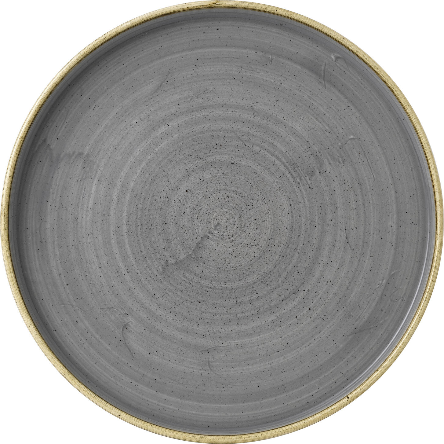 Churchill Stonecast Peppercorn Round Coupe Plates, 27.5 cm Porcelain Rustic Hand-Painted Grey-Brown Dinnerware, Set of 6