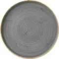 Churchill Stonecast Peppercorn Round Coupe Plates, 27.5 cm Porcelain Rustic Hand-Painted Grey-Brown Dinnerware, Set of 6