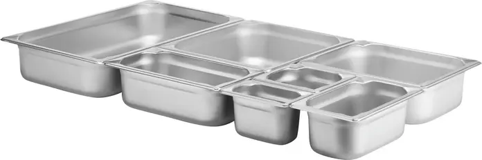 Pulsiva GN 2/3 Profi Gastronorm Container, 2.5L, 18/0 Chrome Stainless Steel, Matt Polished, Heat-Resistant and Dishwasher Safe, 35.5 x 32.7 x 4 cm