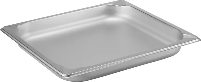 Pulsiva GN 2/3 Profi Gastronorm Container, 2.5L, 18/0 Chrome Stainless Steel, Matt Polished, Heat-Resistant and Dishwasher Safe, 35.5 x 32.7 x 4 cm