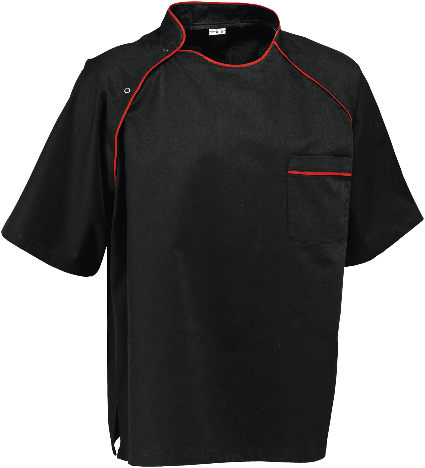 Camasa Bucatar Barbati Pulsiva Pirlo cu Maneca Scurta, Negru/Gri, 65% Poliester 35% Bumbac, Material Rezistent Ușor de Intretinut cu Piping Contrastant