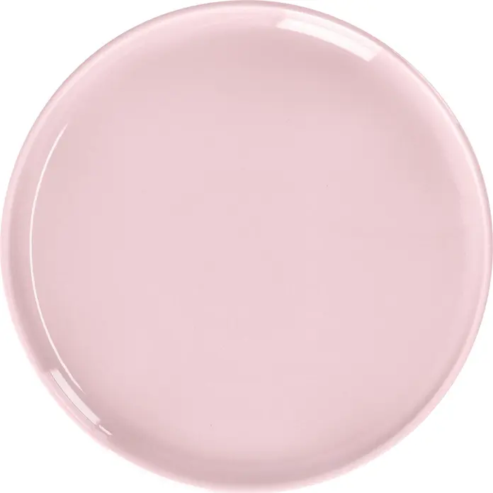 VEGA Alegria Flat Plates, Set of 6, Rose Porcelain, 20 cm Diameter, Modern Rimless Design, Dishwasher and Microwave Safe