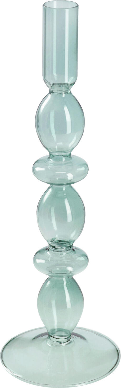 Vega Antal Taper Candle Holder, Lacquered Glass, Dark-green, 9x26.5 cm