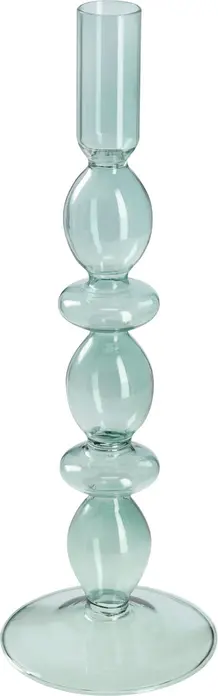 Vega Antal Taper Candle Holder, Lacquered Glass, Dark-green, 9x26.5 cm