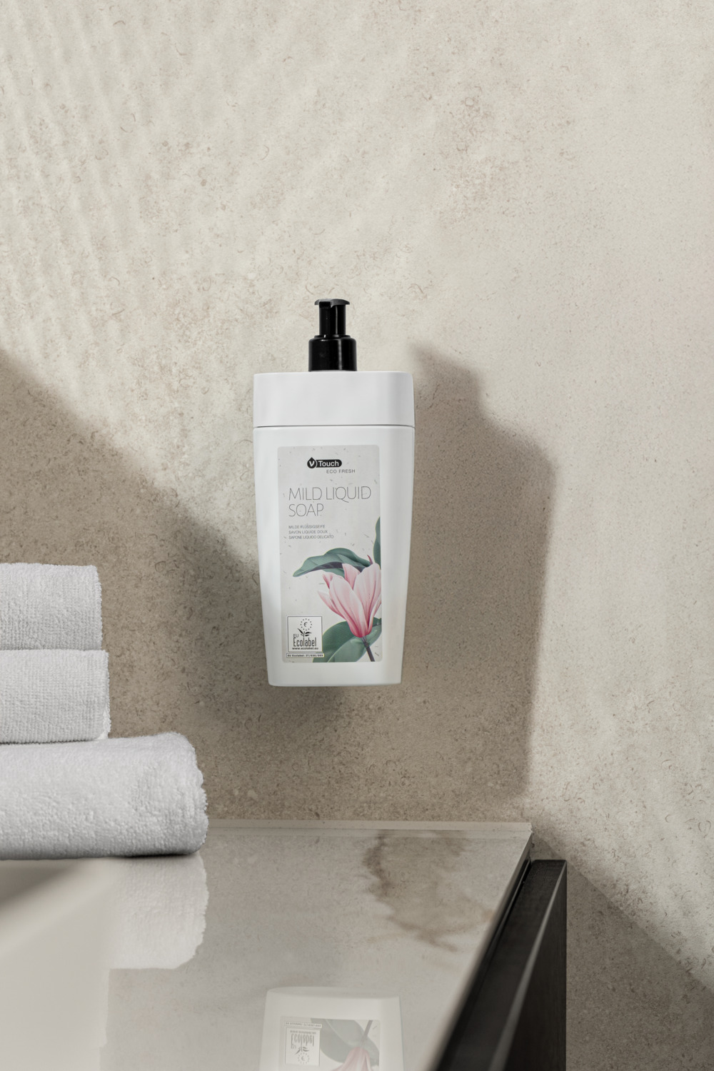 V-Touch Eco Fresh Hotel Liquid Soap with Pump, pH-Neutral, Dermatologically Tested, EU Ecolabel, 400ml, Set of 24 Pieces