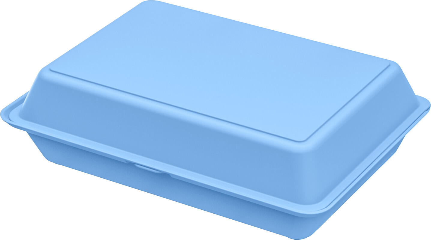 elasto REuse elasto GmbH & Co. KG Reusable box Kintoki Mehrweg Box Kintoki Reusable box Kintoki; 1400 ml, 21x29x8.4 cm (LxWxH); blue; rectangular; 18 piece / pack Mehrweg Box Kintoki; 1400 ml, 21x29x8.4 cm (LxBxH); blau; rechteckig; 18 Stück / Pack Reusable polypropylene box, ideal for use in the takeaway sector. The menu box is a sustainable alternative to disposable packaging and offers plenty of space for transporting and eating hot and cold food. Can reliably withstand temperatures between 0 °C and +110 °C. Recyclable, BPA-free, stackable, microwaveable and suitable for (industrial) dishwashers. Wiederverwendbare Box aus Polypropylen ideal für den Takeaway Bereich. Die Menübox ist die nachhaltige Alternative zu Einwegverpackungen und bietet warmen und kalten Speisen genug Platz, um darin sicher transportiert und verspeist zu werden. Die Temperaturbeständigkeit ist zwischen 0°C und +110°C zuverlässig gewährleistet. Recycelbar, BPA frei, stapelbar, mikrowellengeeignet und (Industrie-)Spülmaschinengeeignet.