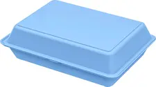 elasto REuse elasto GmbH & Co. KG Reusable box Kintoki Mehrweg Box Kintoki Reusable box Kintoki; 1400 ml, 21x29x8.4 cm (LxWxH); blue; rectangular; 18 piece / pack Mehrweg Box Kintoki; 1400 ml, 21x29x8.4 cm (LxBxH); blau; rechteckig; 18 Stück / Pack Reusable polypropylene box, ideal for use in the takeaway sector. The menu box is a sustainable alternative to disposable packaging and offers plenty of space for transporting and eating hot and cold food. Can reliably withstand temperatures between 0 °C and +110 °C. Recyclable, BPA-free, stackable, microwaveable and suitable for (industrial) dishwashers. Wiederverwendbare Box aus Polypropylen ideal für den Takeaway Bereich. Die Menübox ist die nachhaltige Alternative zu Einwegverpackungen und bietet warmen und kalten Speisen genug Platz, um darin sicher transportiert und verspeist zu werden. Die Temperaturbeständigkeit ist zwischen 0°C und +110°C zuverlässig gewährleistet. Recycelbar, BPA frei, stapelbar, mikrowellengeeignet und (Industrie-)Spülmaschinengeeignet.
