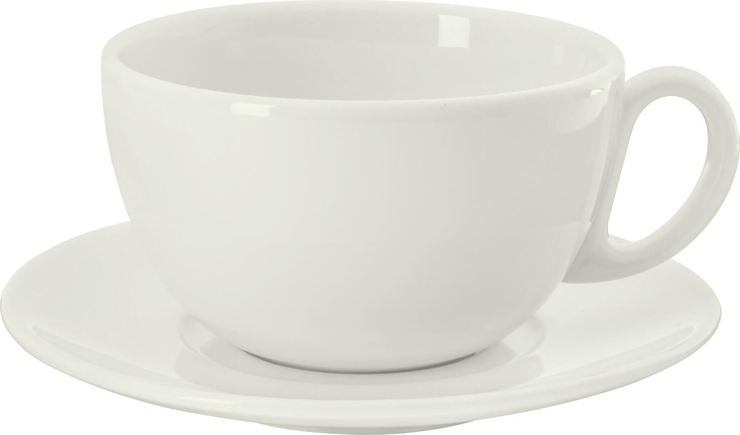 Set de 6 cești pentru cafea cu lapte VEGA Opus, 370 ml, Porțelan Coastelefildeu, Rezistente la Zgârieturi și Tăieturi, Compatibile cu Mașina de Spălat Vase și Cuptorul cu Microunde, Catering Profesional