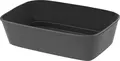 koziol koziol »ideas for friends GmbH Reusable menu box Move Mehrweg-Menübox Move Reusable menu box Move; 1400 ml, 25.5x15.8x6.7 cm (LxWxH); grey; rectangular; 10 piece / pack Mehrweg-Menübox Move; 1400 ml, 25.5x15.8x6.7 cm (LxBxH); grau; rechteckig; 10 Stück / Pack Reusable box with lid made of bio-based plastic and wood fibers. The lid has an integrated slot for labels and seals to prevent leaks. Provides reliable temperature resistance between -20 °C and +100 °C. Stackable in compact form, recyclable, suitable for industrial dishwasher, microwaveable (simply turn lid), BPA-free, melamine-free. Wiederverwendbare Box mit Deckel besteht aus biozirkulären Kunststoff und Holzfasern. Der Deckel hat einen integrierten Schlitz für Etiketten und verschließt auslaufsicher. Die Temperaturbeständigkeit ist zwischen -20 °C und +100 °C zuverlässig gewährleistet. Kompakt stapelbar, recyclebar, Industriespülmaschinengeeignet, mikrowellengeeignet (Deckel einfach umdrehen), BPA frei, melaminfrei.
