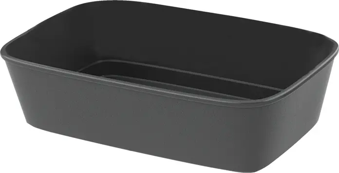 koziol koziol »ideas for friends GmbH Reusable menu box Move Mehrweg-Menübox Move Reusable menu box Move; 1400 ml, 25.5x15.8x6.7 cm (LxWxH); grey; rectangular; 10 piece / pack Mehrweg-Menübox Move; 1400 ml, 25.5x15.8x6.7 cm (LxBxH); grau; rechteckig; 10 Stück / Pack Reusable box with lid made of bio-based plastic and wood fibers. The lid has an integrated slot for labels and seals to prevent leaks. Provides reliable temperature resistance between -20 °C and +100 °C. Stackable in compact form, recyclable, suitable for industrial dishwasher, microwaveable (simply turn lid), BPA-free, melamine-free. Wiederverwendbare Box mit Deckel besteht aus biozirkulären Kunststoff und Holzfasern. Der Deckel hat einen integrierten Schlitz für Etiketten und verschließt auslaufsicher. Die Temperaturbeständigkeit ist zwischen -20 °C und +100 °C zuverlässig gewährleistet. Kompakt stapelbar, recyclebar, Industriespülmaschinengeeignet, mikrowellengeeignet (Deckel einfach umdrehen), BPA frei, melaminfrei.