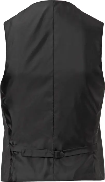 Jobeline Limerick Men's Waistcoat Vest, Regular Fit, Size 56, 55% Polyester 45% Wool, 6-Button Placket, 3 Piped Pockets, Adjustable Back, Anthracite