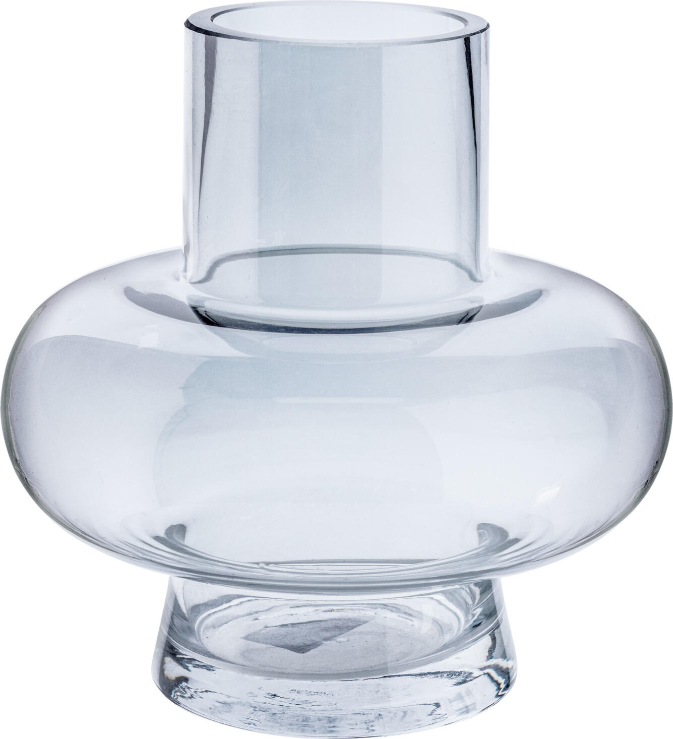 LUSINI Biserka Glass Vase, Gray, 17 cm Height, 12 cm Diameter, Ion-Plated Coating for Unique Shine, Dishwasher Safe, Decorative Home Ornament