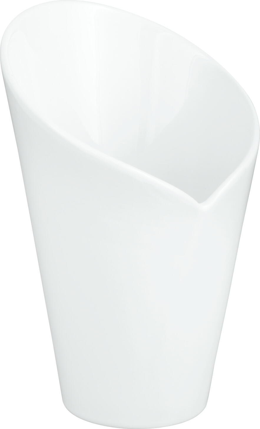 Boluri pentru cartofi prăjiți VEGA Ellis din porțelan alb, formă conică, 280 ml, diametru 10.5 cm, înălțime 15.5 cm, rezistente la microunde și mașina de spălat vase, set de 4 piese