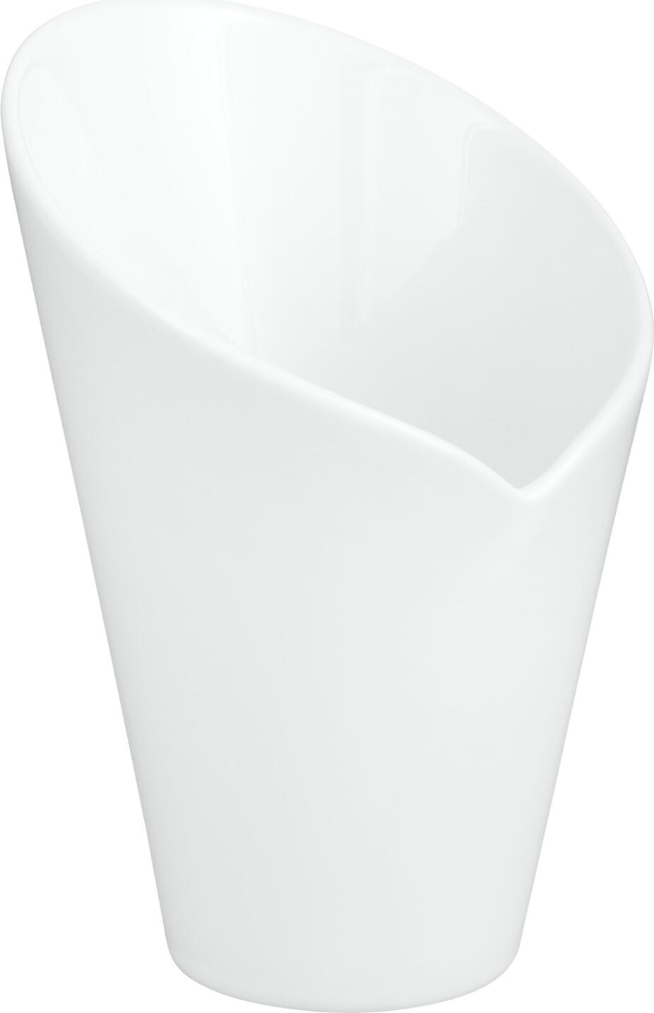 Boluri pentru cartofi prăjiți VEGA Ellis din porțelan alb, formă conică, 130 ml, înălțime 14 cm, diametru 8,5 cm, rezistente la microunde și mașina de spălat vase, set de 4 piese