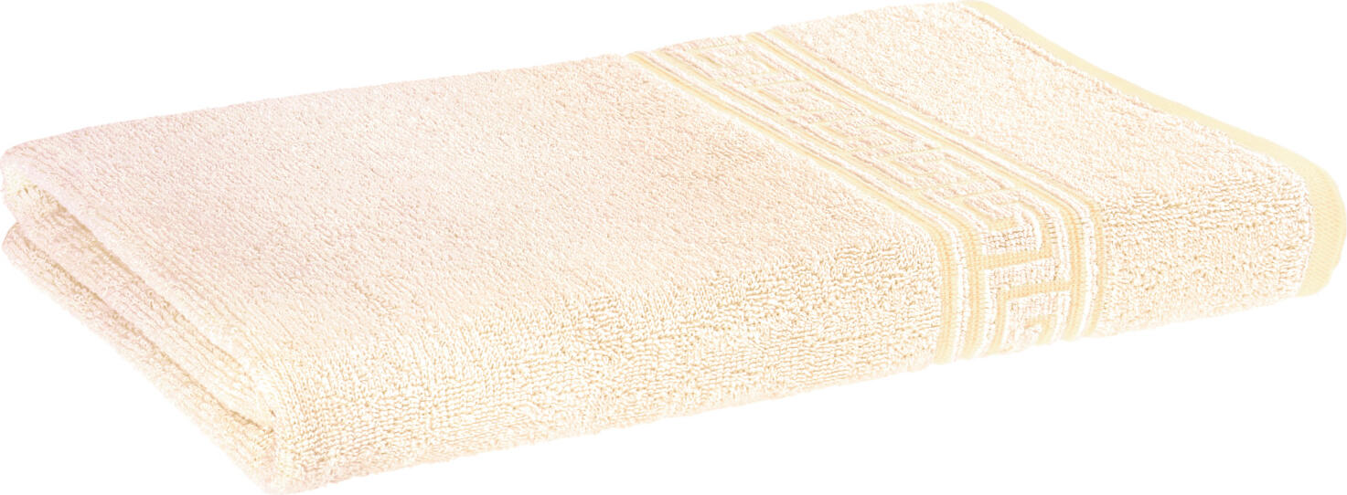 PULSIVA LUSINI Solutions GmbH Shower towel Athen Duschtuch Athen Shower towel Athen; 70x140 cm (WxL); apricot Duschtuch Athen; 70x140 cm (BxL); apricot 100% cotton. Weight approx. 400 g/m². Twisted terry shower towel with Greek border. Durable and absorbent in subtle pastel shades. Personalization possible. 100 % Baumwolle. Gewicht ca. 400 g/m². Zwirnfrottier Duschtuch mit griechischer Bordüre. Langlebig und saugfähig in dezenten Pastelltönen. Personalisierung möglich.