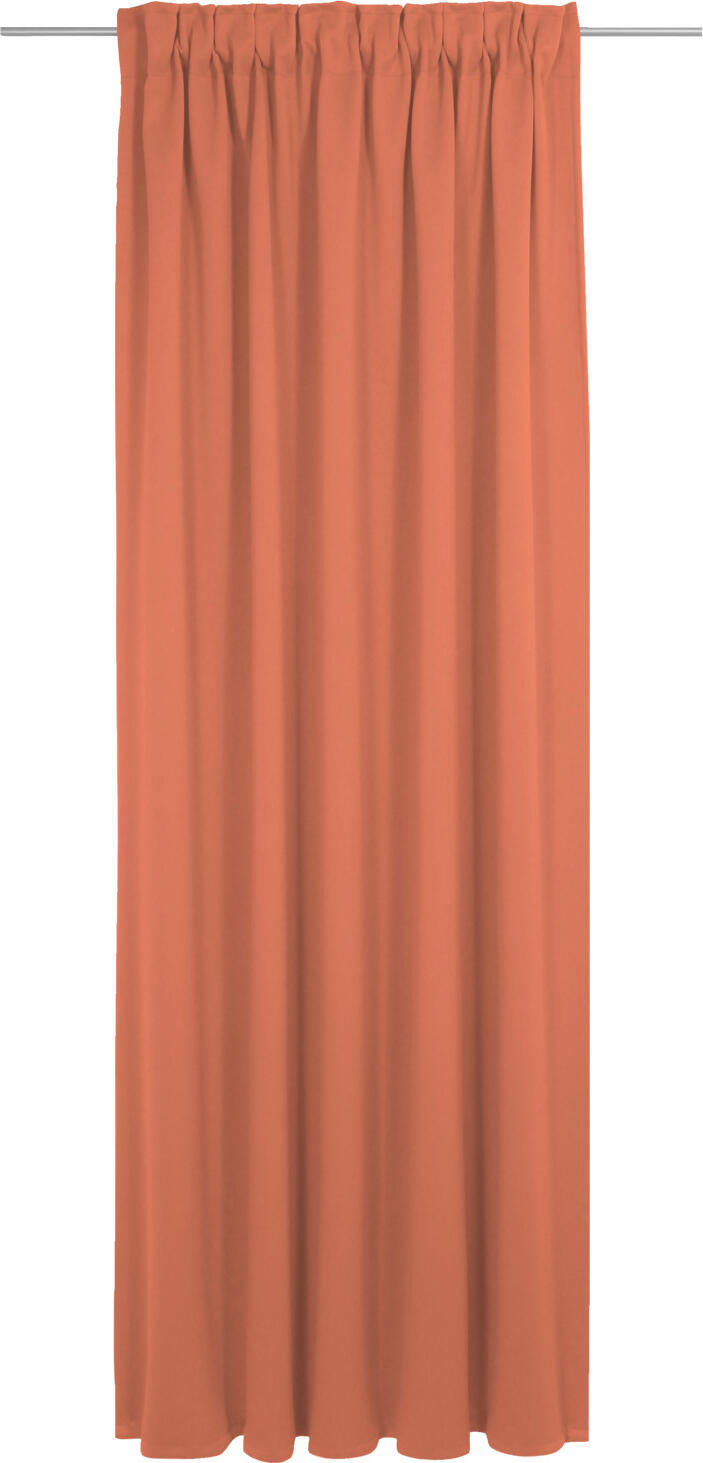 LUSINI Solutions GmbH Opal Blackout Curtain, 100% Polyester, Flame-Retardant DIN 4102 B1, 132x145 cm, Terracotta Orange, OEKO-TEX Standard 100