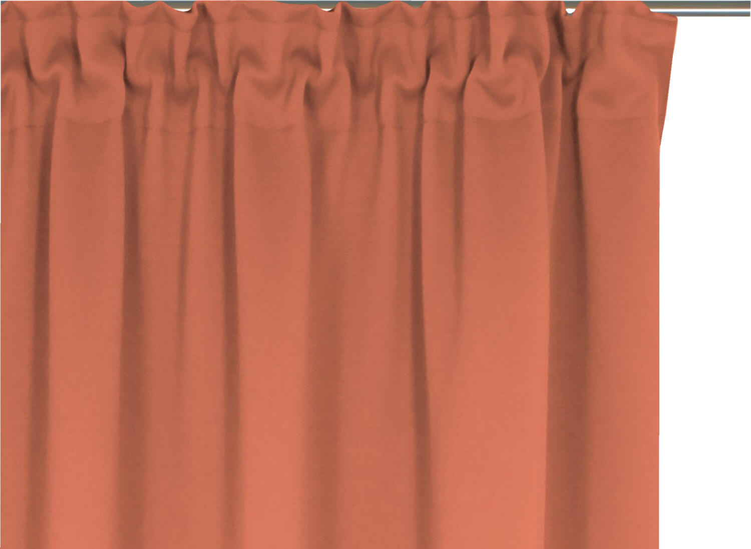 LUSINI Solutions GmbH Opal Blackout Curtain, 100% Polyester, Flame-Retardant DIN 4102 B1, 132x145 cm, Terracotta Orange, OEKO-TEX Standard 100