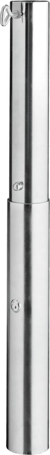 VEGA LUSINI Solutions GmbH Ground socket Universal Bodenhülse Universal Ground socket Universal; 6x72 cm (ØxH); silver Bodenhülse Universal; 6x72 cm (ØxH); silber The 2-part ground socket made of galvanized steel saves you the time-consuming assembly of parasol stands. To set up a parasol, only the upper part (51 cm) is inserted into the lower, concreted-in part of the ground socket (40 cm). This means that the ground socket protrudes 32 cm from the ground and parasol poles up to Ø 60 mm can be set up. If no sunshades are required, the upper section is removed and the hole is closed with a cover at ground level. The required concrete foundation for the ground socket must be at least 50x50x50 cm and guarantees a secure stand for the parasol. Incl. sealing cover. Rustproof. Die 2-teilige Bodenhülse aus verzinktem Stahl erspart Ihnen das aufwendige Aufbauen von Schirmständern. Zum Aufstellen eines Sonnenschirms wird nur das Oberteil (51 cm) in den unteren, einbetonierten Teil der Bodenhülse (40 cm) eingesetzt. Somit ragt die Bodenhülse 32 cm aus dem Boden und Schirmstöcke bis zu Ø 60 mm können aufgebaut werden. Wenn keine Sonnenschirme benötigt werden, wird das obere Stück herausgenommen und das Loch mit einem Verschlussdeckel bodeneben verschlossen. Das erforderliche Betonfundament für die Bodenhülse muss mindestens 50x50x50 cm sein und garantiert Ihnen einen sicheren Stand des Sonnenschirms. Inkl. Verschlussdeckel! Rostfrei!