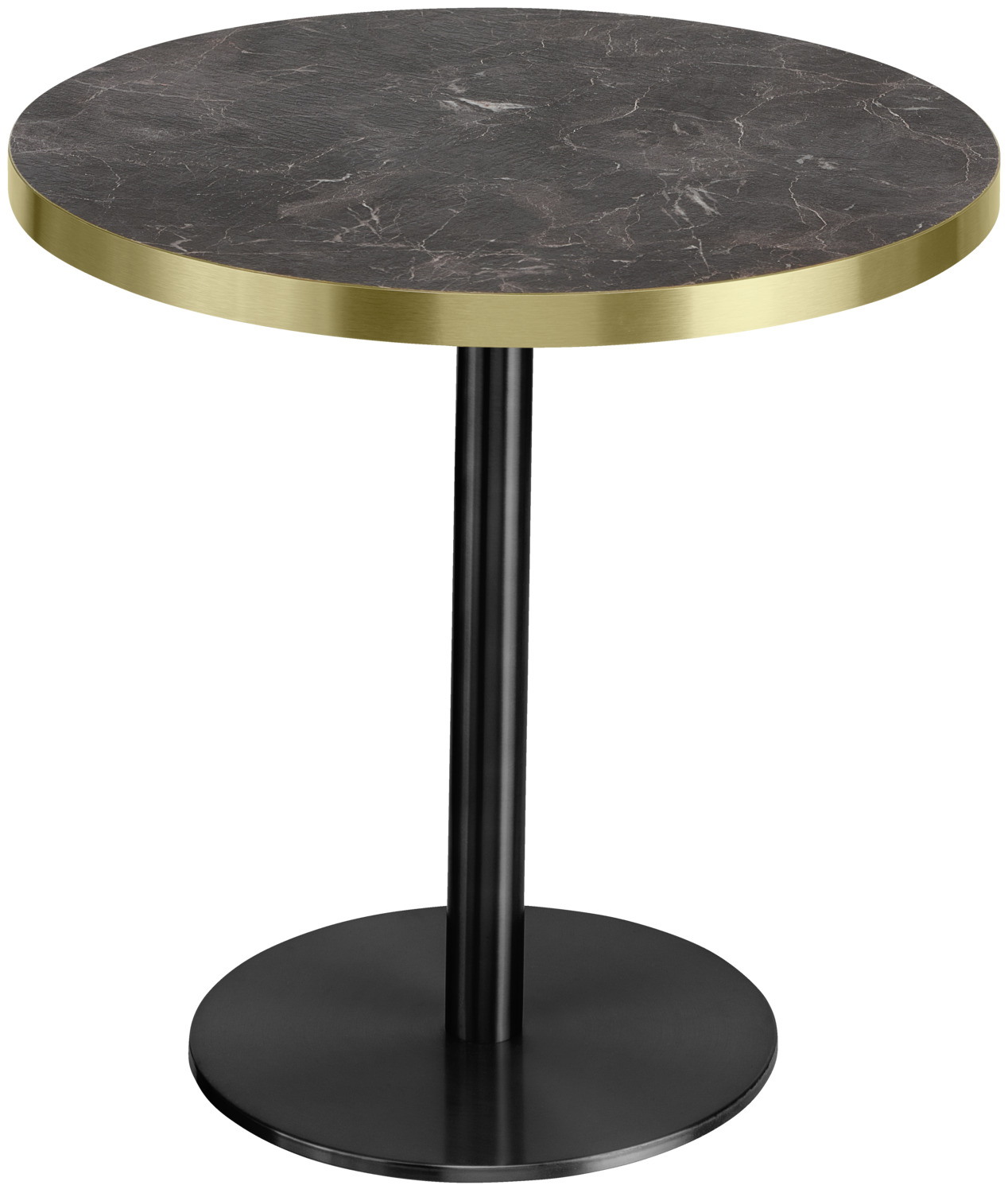 VEGA LUSINI Solutions GmbH Side table Marvani steel table frame Beistelltisch Marvani Tischgestell Stahl Side table Marvani steel table frame; 46.5x50 cm (HxØ); Table top golden/black/marbled, base black; round Beistelltisch Marvani Tischgestell Stahl; 46.5x50 cm (HxØ); Platte gold/schwarz/marmoriert, Gestell schwarz; rund Side table with table top in marble look with gold brushed aluminum edges (2 mm). The table base is made of steel powder coated. Supplied disassembled, including mounting hardware. Only suitable for indoor use. Beistelltisch mit Tischplatte in Marmoroptik mit gold gebürsteten Aluminiumkanten (2 mm). Das Tischgestell ist aus Stahl pulverbeschichtet. Wird zerlegt geliefert, inklusive Befestigungsmaterial. Nur für den Innenbereich geeignet.