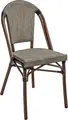 Set de 2 scaune bistro exterioare VEGA Rimalia, aluminiu vopsit electrostatic si wicker plastic impletit, stivuibile, rezistente la intemperii, 46x53x87.5 cm