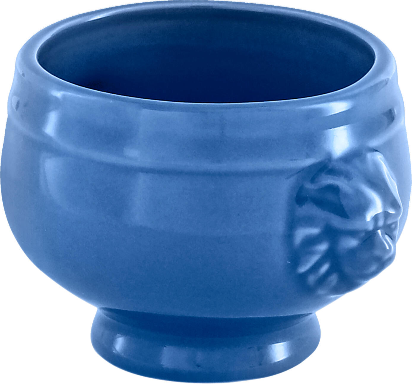 Vega Lowi Lion Head Tureen Set of 6, Hand-Painted Light-Blue Porcelain, 130 ml, 6.5 cm Diameter, Dishwasher and Microwave Safe