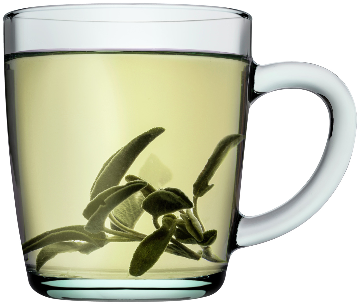 Pasabahce Aware Basic Tea Glass with Handle, 340 ml, Recycled Glass, Transparent, Set of 2 Pieces