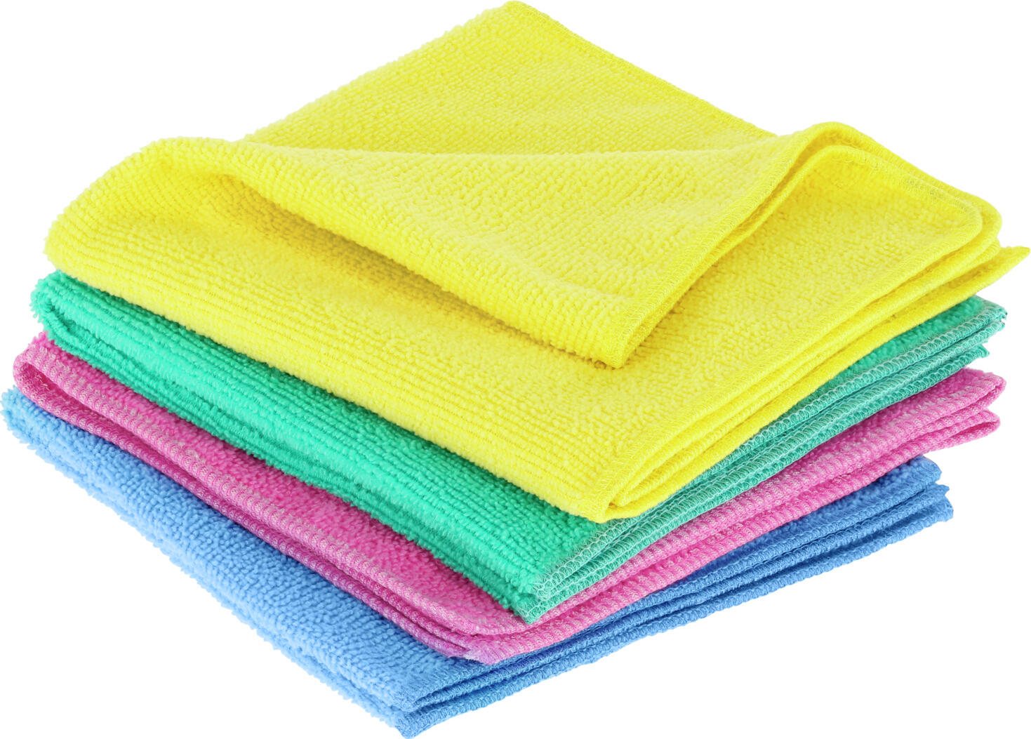 LUSINI Solutions GmbH Microfibre Cloth Set Clean, 20 Pieces, 35x35 cm, 100% Polyester, Lint-Free, OEKO-TEX Standard 100 Certified, Color-Coded
