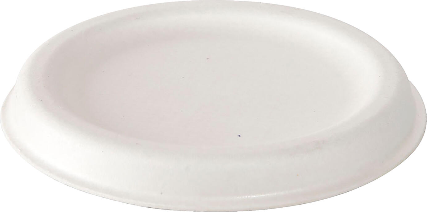 DUNI Duni Group Sugar cane lid Eco III Zuckerrohrdeckel Eco III Sugar cane lid Eco III; 7x8 cm (ØxH); white; round; 150 piece / pack Zuckerrohrdeckel Eco III; 7x8 cm (ØxH); weiß; rund; 150 Stück / Pack Environmentally conscious sugar cane lid made from bagasse. The perfect complement to the dressing cup Eco III. It is impermeable to water and resistant to oil and grease. The organic lid is suitable for both microwave and refrigerator and is heat resistant up to 100°C. Stackable. Certified according to EN 13432, this guarantees compostability. Umweltbewusster Zuckerrohrdeckel aus Bagasse. Die perfekte Ergänzung zum Dressing Becher Eco III. Er ist wasserundurchlässig sowie öl- und fettresistent. Der Bio-Deckel eignet sich sowohl für die Mikrowelle als auch für den Kühlschrank und ist hitzebeständig bis 100  °C. Stapelbar. Nach EN 13432 zertifiziert, diese garantiert die Kompostierbarkeit.