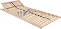 Somier Reglabil VEGA, 80 x 200 cm, 28 Lame Elastice din Lemn de Mesteacan, Tabor Reglabil Manual, Suport Multi-Zonal, Maro