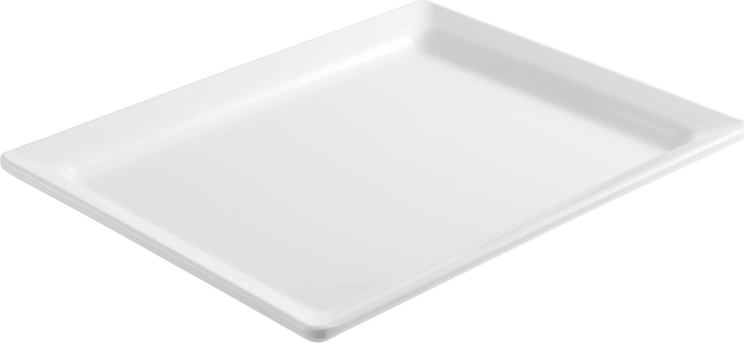 VEGA Buffet Platter GN 1/2, White Melamine Presentation Tray, 32.5 x 26.5 x 3 cm, Shockproof and Dishwasher Safe