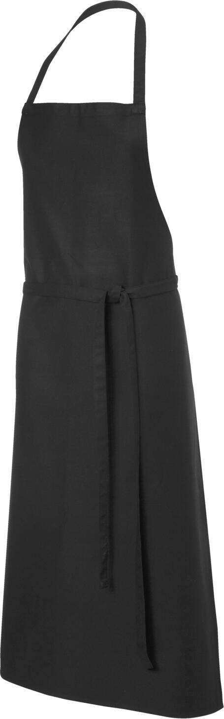 Scurta cu bavetă Pulsiva Peter, 100% bumbac twill, 245 g/m², 110x100 cm, Neagră, Unisex, Certificare OEKO-TEX Standard 100, Rezistentă, cu bandă de gât