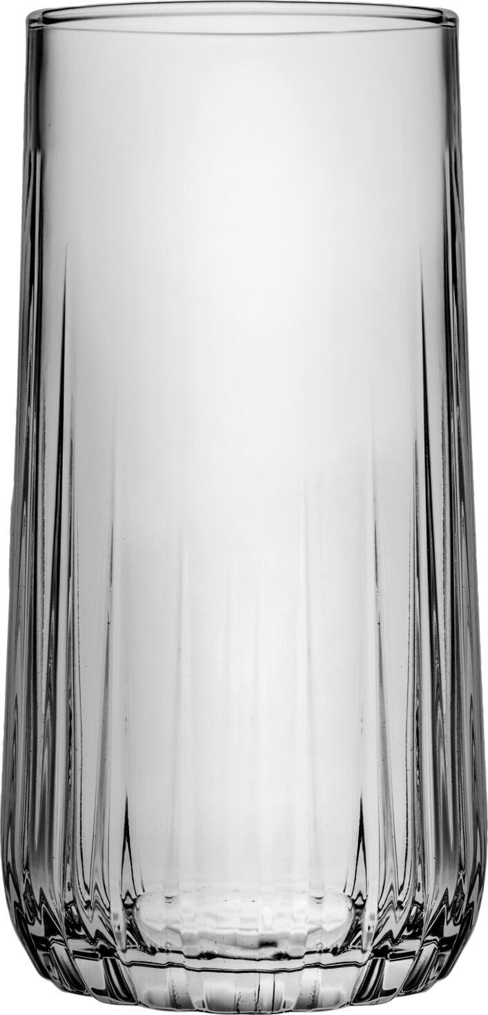 Pasabahce Nova Glass Set of 6 Pieces, 360 ml, 137 mm Height, Relief Textured Transparent Drinking Glasses, Dishwasher and Food Safe
