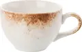 Vega Purior Porcelain Coffee Cup Set of 6, 200 ml, Hand-Painted White/Brown, Dishwasher and Microwave Safe