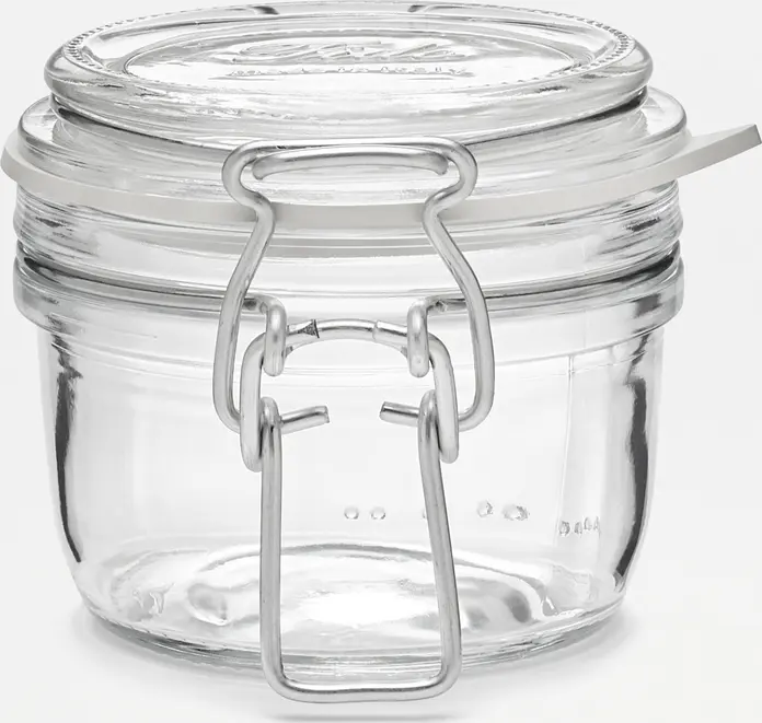 Bormioli Rocco Fido Herm Airtight Swing-Top Glass Jar, Round, 125 ml, Set of 12 pieces, 8.3 x 7.1 cm, Impact-Resistant Hermetic Food Preservation Container, BPA Free, Made in Italy