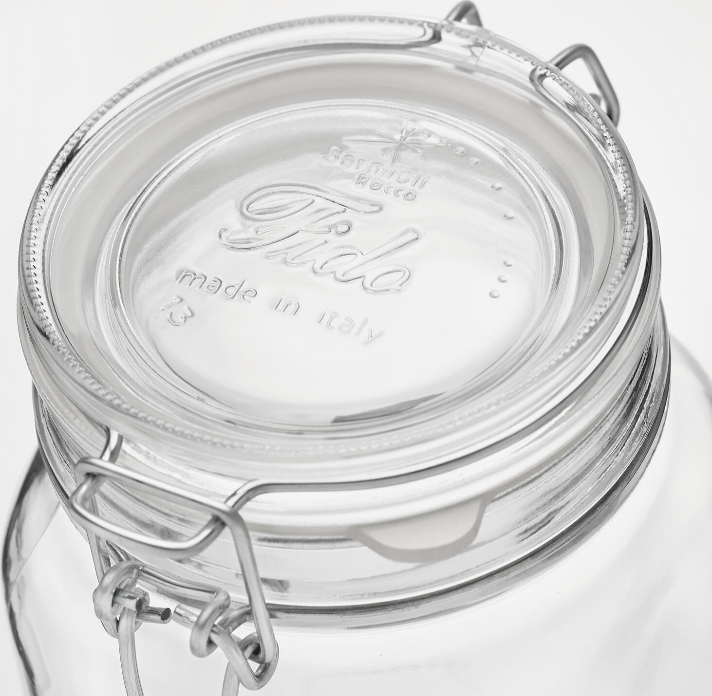 Bormioli Rocco Fido Herm Airtight Swing-Top Glass Jar, Round, 125 ml, Set of 12 pieces, 8.3 x 7.1 cm, Impact-Resistant Hermetic Food Preservation Container, BPA Free, Made in Italy