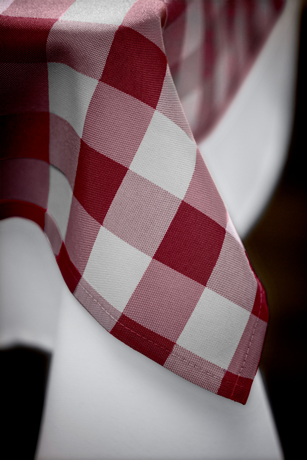 LUSINI Solutions GmbH Napkin Countryline, Set of 6, 100% Polyester, 50x50 cm, Burgundy Check Pattern, OEKO-TEX Standard 100, Durable and Easy Care