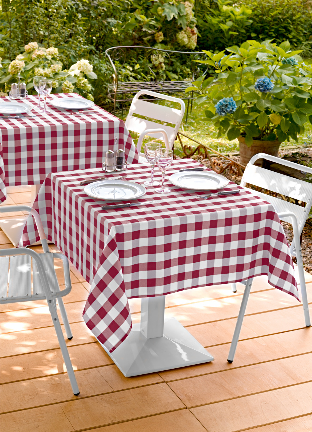 LUSINI Solutions GmbH Napkin Countryline, Set of 6, 100% Polyester, 50x50 cm, Burgundy Check Pattern, OEKO-TEX Standard 100, Durable and Easy Care