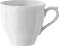 Ceașca de cafea din porțelan VEGA LUSINI Solutions GmbH Amely, Înălțime 74 mm, Albă, Design Vintage cu Relief și Margini Decorative, Compatibilă cu Mașina de Spălat Vase și Cuptorul cu Microunde