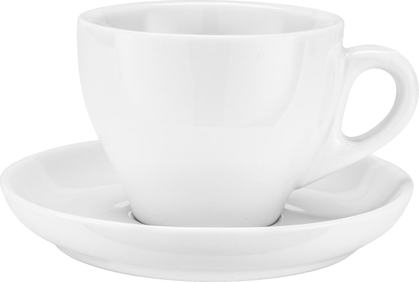Pulsiva Joy 2.0 Coffee Saucers, White Porcelain, 14 cm Diameter, Dishwasher and Microwave Safe, Set of 6