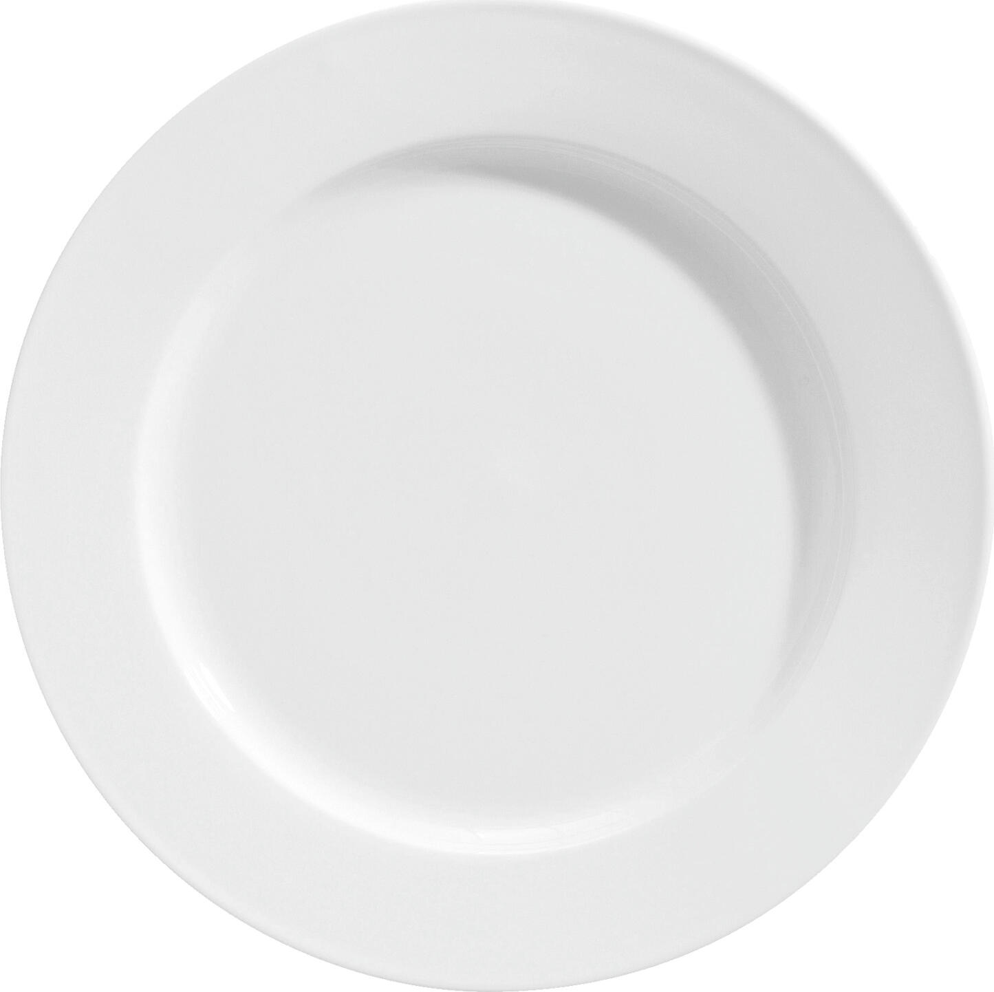 VEGA Base Flat Plate, White Porcelain, 21 cm Diameter, Dishwasher and Microwave Safe, Gastro Quality, Set of 60 Pieces