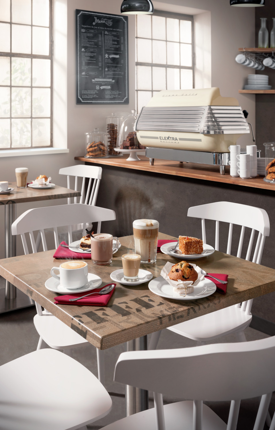 VEGA Base Flat Plate, White Porcelain, 21 cm Diameter, Dishwasher and Microwave Safe, Gastro Quality, Set of 60 Pieces