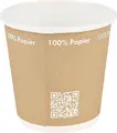 Бумажные стаканчики NATUREStar Only Paper, 100 мл, 100% без пластика, перерабатываемый плотный картон, коричневые, пищевые, набор из 50 штук